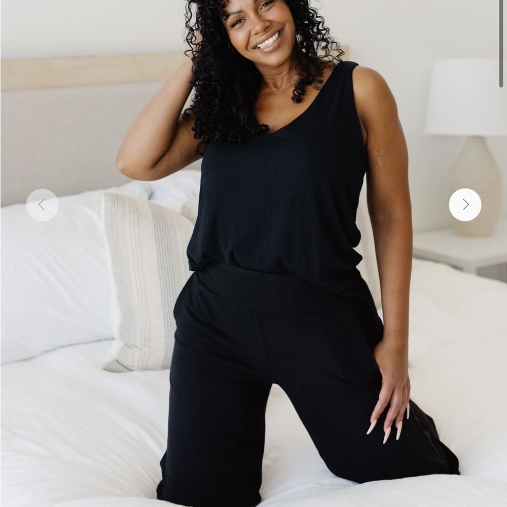 Cozy Earth Ribbed Bamboo Sleep Set- Black
